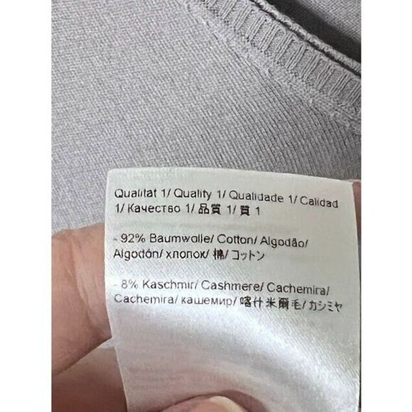 Escada Cashmere Blend Grey V-Neck Sweater Lightweight Sz Large - Picture 5 of 5